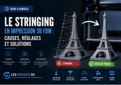 Stringing impression 3D FDM : causes et solutions complètes